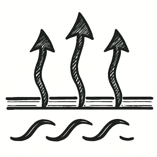 Icon, das einen guten Luftfluss signalisiert