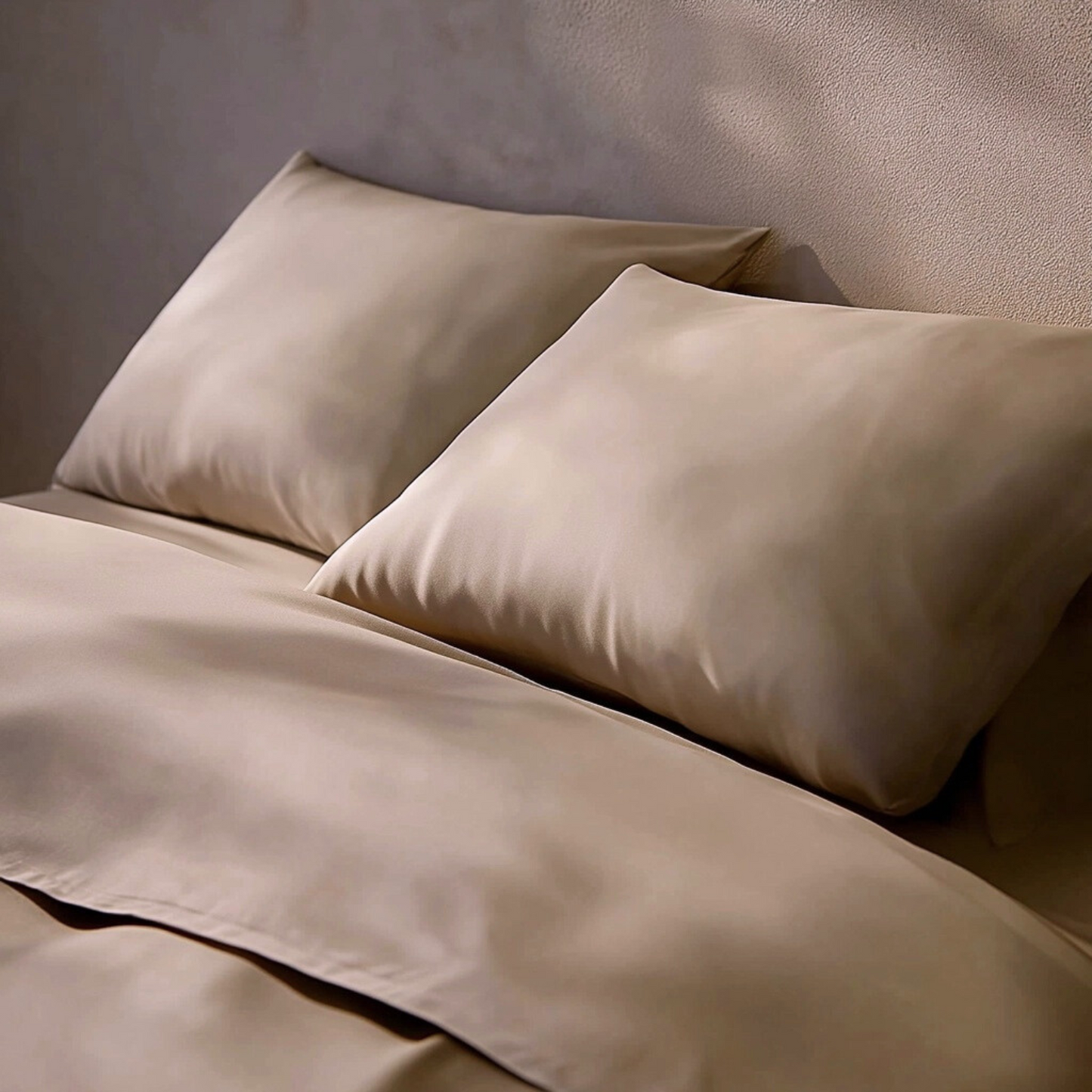 Ein Schlafzimmer mit Hush & Holle Produkten in Greige